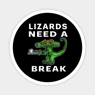 Fun lizard with milk and cookies Magnet